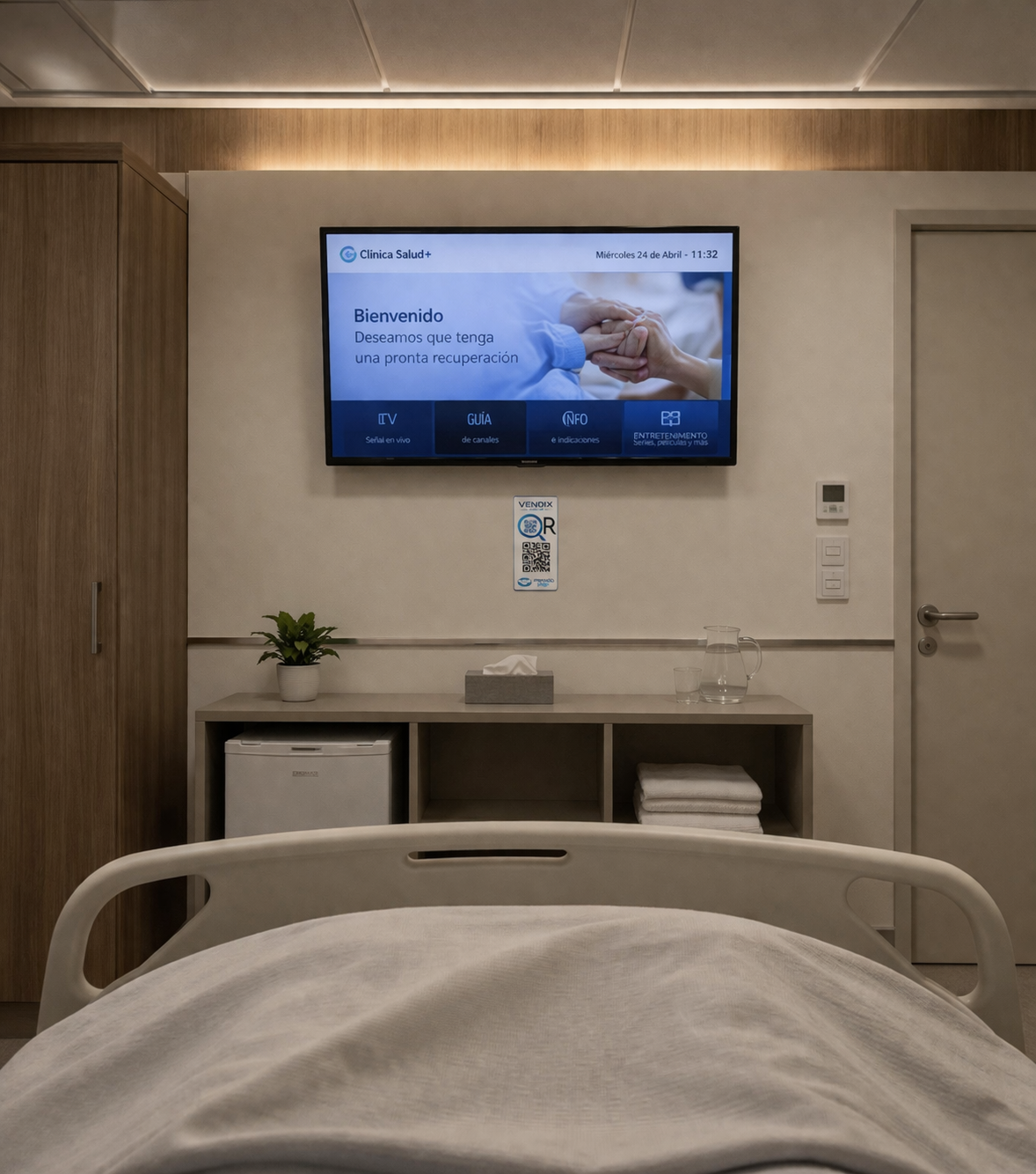 Televisión en clínica